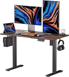 SOHOMACH Electric Standing Desk - Adjustable Height with Memory Preset, 48 x 24 Inches Ergonomic Design Home Office Standing Desk