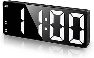 LOFICOPER Digital Alarm Clock, LED Alarm Clock for Bedroom, (New Version) 6.5'' Electronic Clock with USB Charging Port, Dual Alarm, Snooze for Bedroom, Living Room, Office