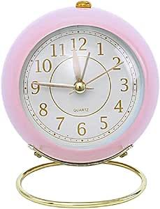 Malieasy Retro Alarm Clock with Night Light Silent Clock Bedroom Home Decoration Battery Operated Bedside Clock for Deep Sleepers Alarm Clock