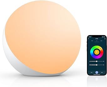 Hifree Night Light Table Lamp, App Wi-Fi Control Smart Nursery for kids, 16 Million RGB Colors Changing Touch Lamp Bedroom Bedside Nightstand with Alexa & Google Assistant