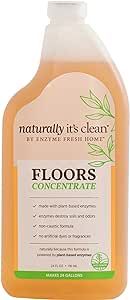 naturally It's clean Floor Cleaner (Makes 24-Gallons) for All Floor Types (Plant Based Enzymes) pH Neutral, Biodegradable, Kids&Pets Safe; Rinse Free, Eliminates Odors