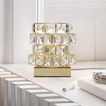 YOUNG&TAYLOR Gold Crystal Table Light Night Decorative Desk Bedside Lamp Home Decor