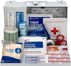First Aid Only 9302-25M 25-Person Contractor's Emergency First Aid Kit for Home Renovation, Job Sites, and Construction Vehicles, 178 Pieces