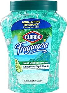 Clorox - BB0151 Fraganzia Crystal Beads Air Freshener | Long-Lasting Air Freshener Beads | Gel Beads Air Freshener in Island Orchard Scent for Home, Bathroom, or Car, 12 Oz Island Orchid