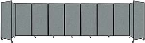 Versare Room Dividers - Folding Panel Office Separators with Rolling Wheels - Temporary Portable Partitions - Lightweight Metal Frame with Fabric - Movable Privacy Walls - Sea Green, 25' W x 6' T